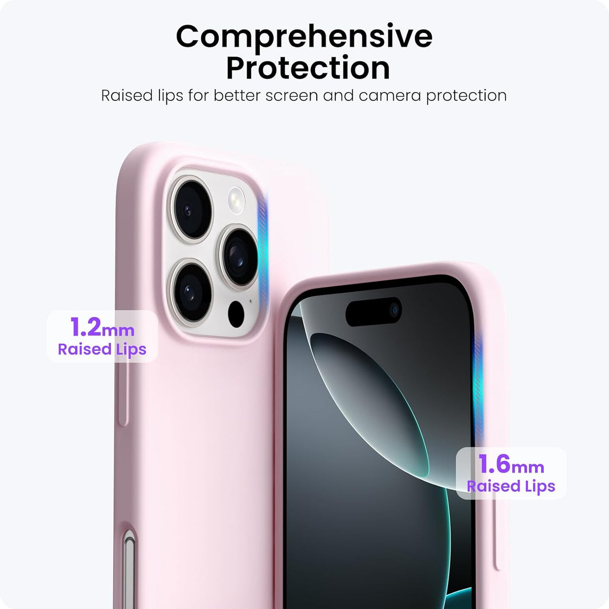 for iPhone 16 Pro Max Case, Liquid Silicone, Chalk Pink