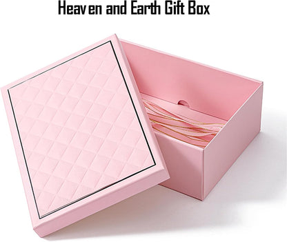 kaxilu Pink Gift Box Luxury With Lid & Ribbon, Foldable Gift Boxes 4 Pack 9.8x7x3.3Inches - Elegant Wedding & Birthday Packaging Gifts Box