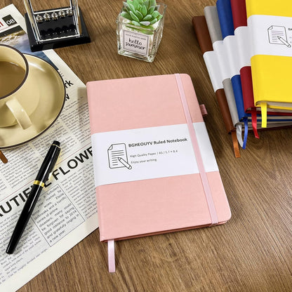 Notebook Journal, College Ruled Notebook Lined A5 160 Pages,Hard Cover Journals for Writing, Notebooks for Work Office School Women Men,5.7 inches x 8.4 inches(Pink)