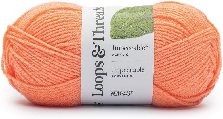 Peach Pink Impeccable Solid Yarn – Medium Weight Yarn for Knitting, Crochet, Weaving, Arts & Crafts, 18 Pack