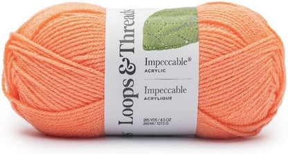 Peach Pink Impeccable Solid Yarn – Medium Weight Yarn for Knitting, Crochet, Weaving, Arts & Crafts, 18 Pack