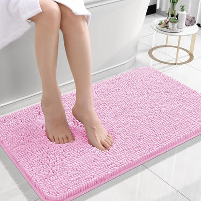 Small Bathroom Rugs 24x16, Extra Soft Absorbent Chenille Bath Rugs