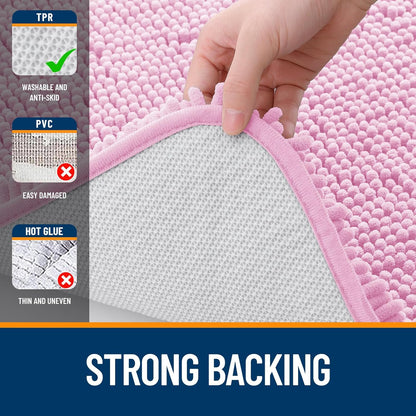 Small Bathroom Rugs 24x16, Extra Soft Absorbent Chenille Bath Rugs