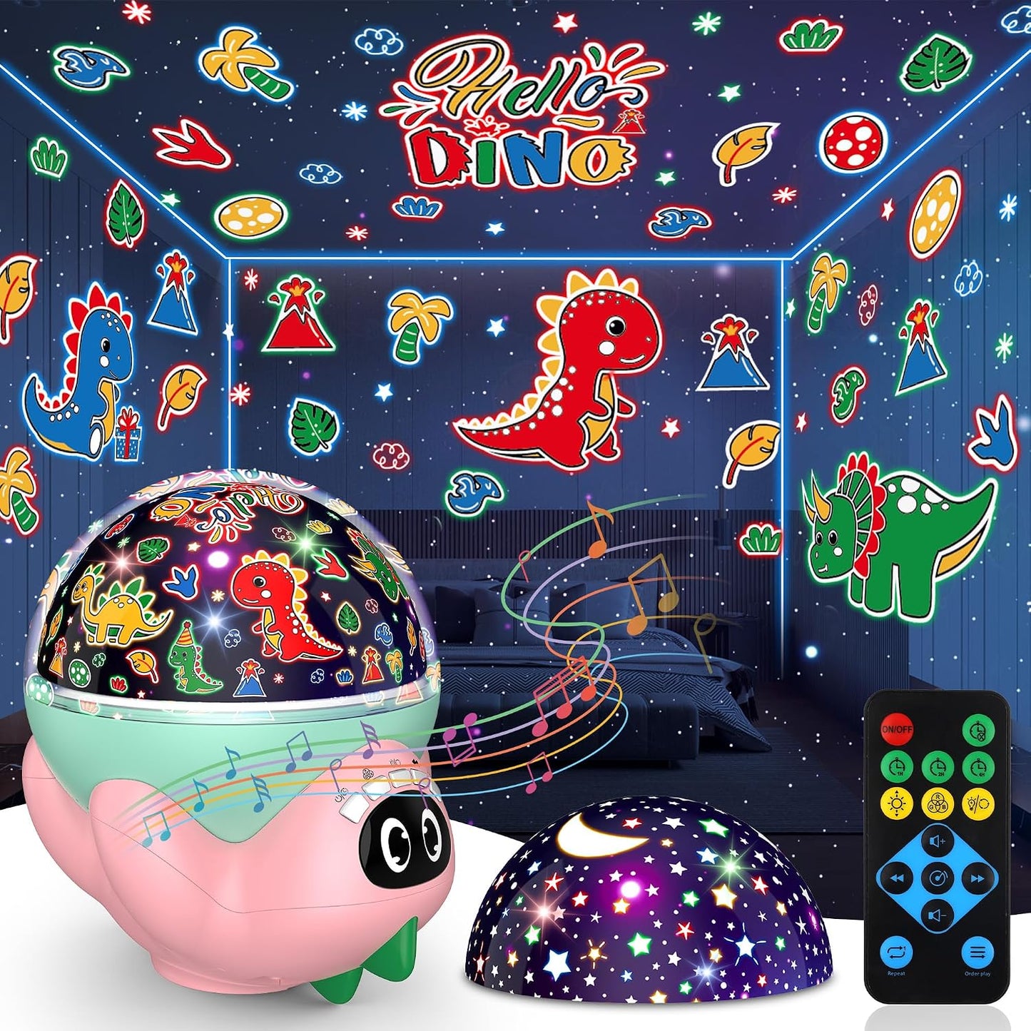 Dinosaur Night Light Projector for Kids | Star Lights Projector for Bedroom