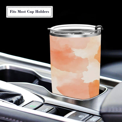 Peach Pattern 20 oz Tumbler with Lid and Straw Stainless Steel Double Wall Vacuum Tumblers Insulated Travel Coffee Mug for Cold and Hot Drinks