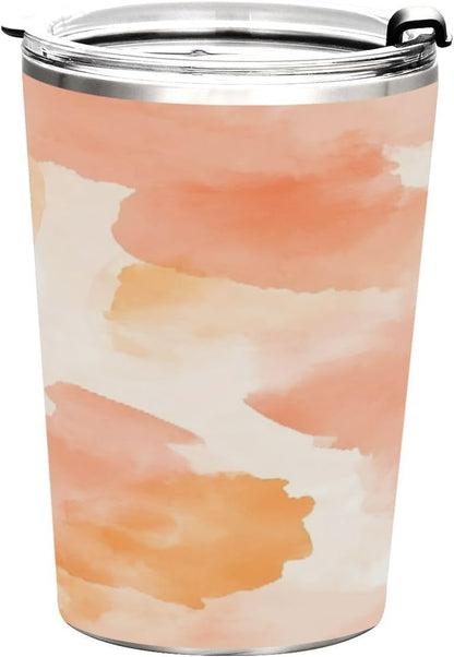 Peach Pattern 20 oz Tumbler with Lid and Straw Stainless Steel Double Wall Vacuum Tumblers Insulated Travel Coffee Mug for Cold and Hot Drinks