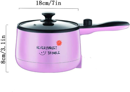 Soup Pot Aluminum Alloy Non-Stick pan with Handle and Transparent Glass lid for Soup Non-Stick Saucepan with Visual Lid for All Stove Milk Pan (Color : Pink)