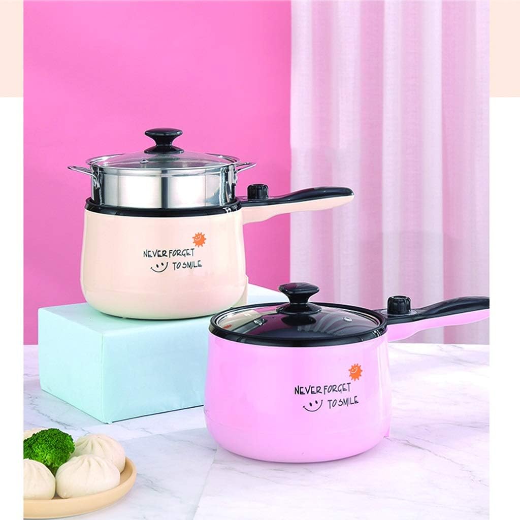 Soup Pot Aluminum Alloy Non-Stick pan with Handle and Transparent Glass lid for Soup Non-Stick Saucepan with Visual Lid for All Stove Milk Pan (Color : Pink)
