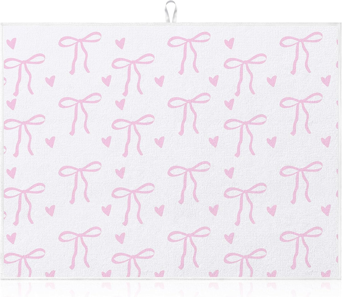 Pink Bow Dish Drying Mat