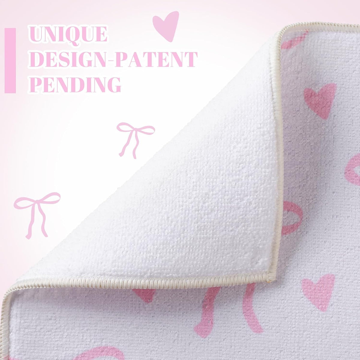 Pink Bow Dish Drying Mat