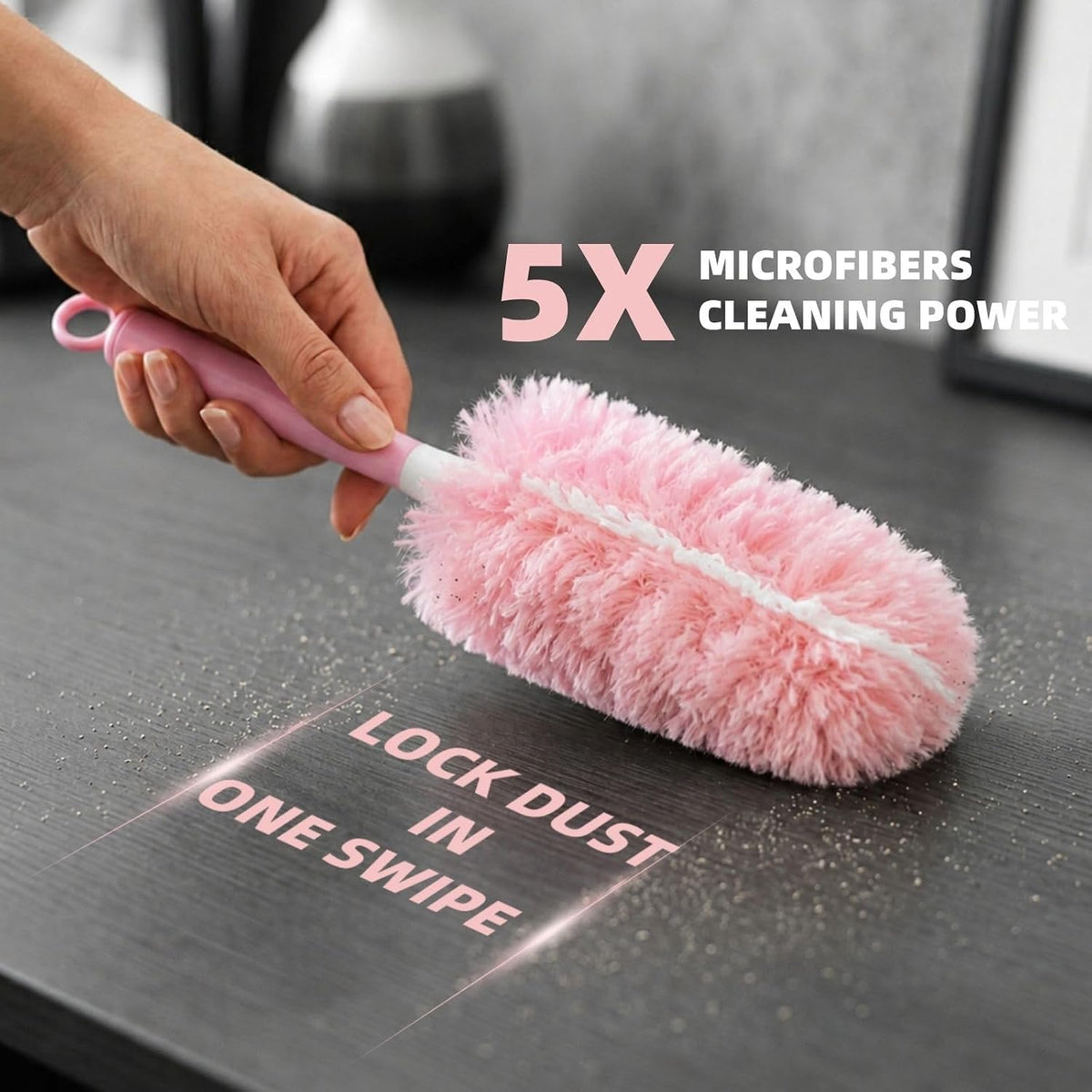 Duster Refills for Swiffer Duster, 30 Count Pink Duster Kit with Handle