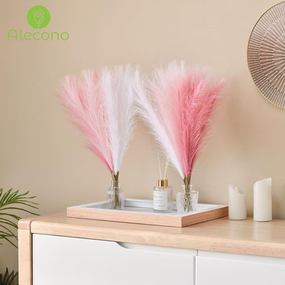 Alecono 30pcs Pampas Grass 17in, Pink Pampas Grass Decor for Home Decoration