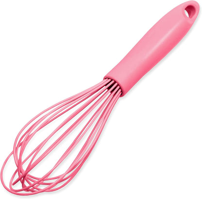 Premium Silicone Wire Cooking Whisk, 10.5 inch, Pink
