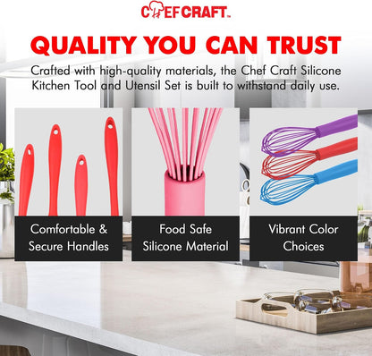 Premium Silicone Wire Cooking Whisk, 10.5 inch, Pink