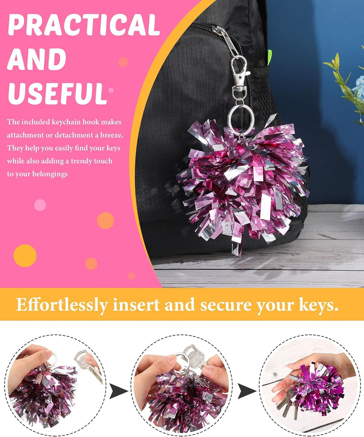 Cheer Pom Pom Keychain