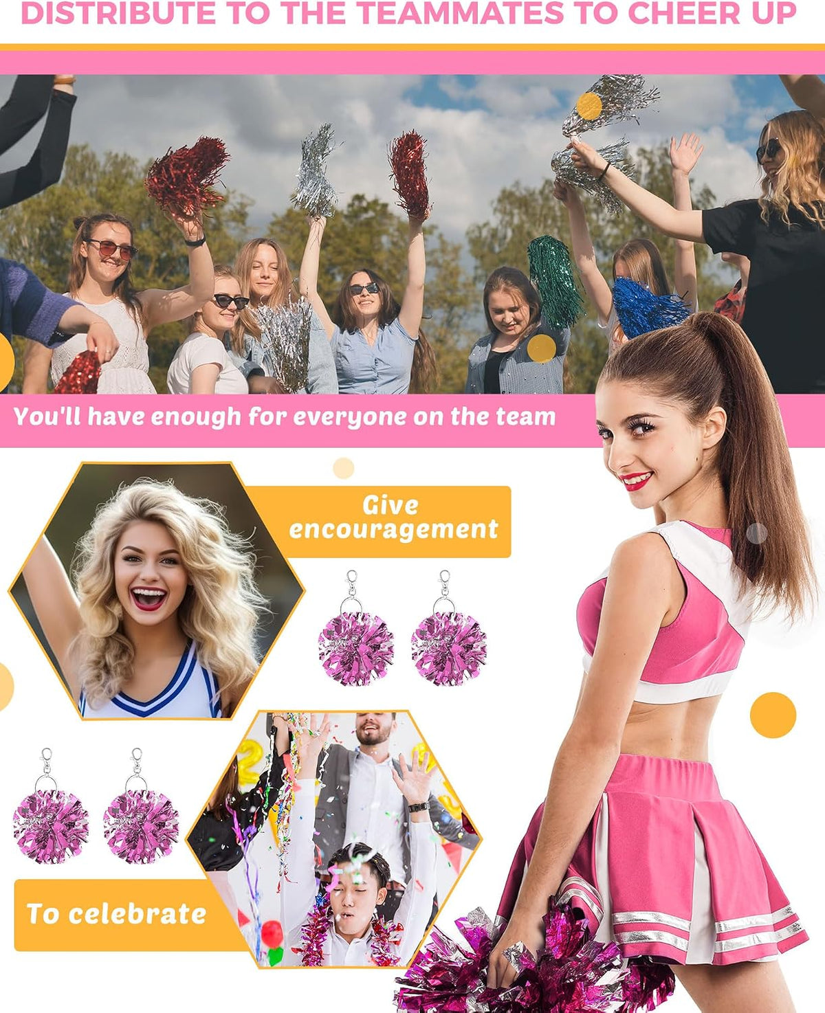 Cheer Pom Pom Keychain