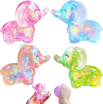 4Pcs Elephant Squishy Toys, Ultra-Soft Slow-Rising Toy for Stress Relief