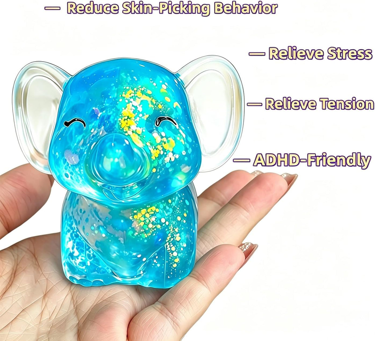 4Pcs Elephant Squishy Toys, Ultra-Soft Slow-Rising Toy for Stress Relief