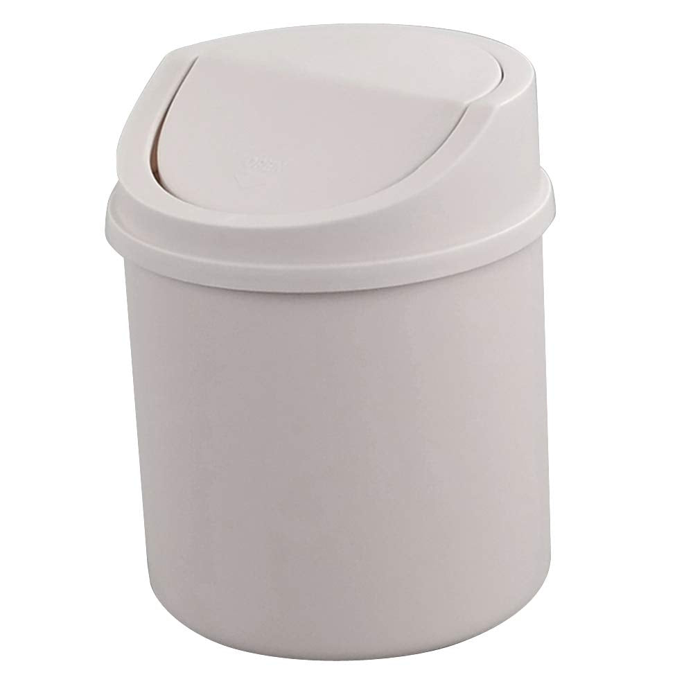 Plastic Tiny Waste Bin, Desktop Mini Trash Can with Swing Lid, Pink