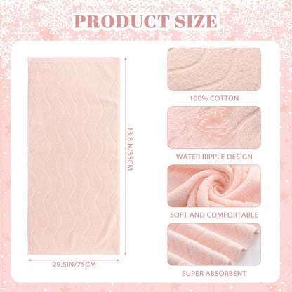 4 Pack Hand Towels for Bathroom 100% Cotton Soft, Pink
