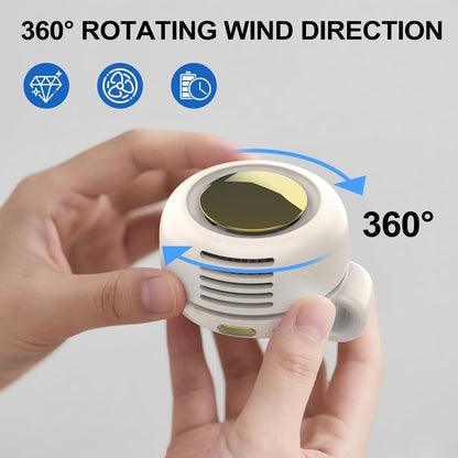 Clip On Mini Bladeless Fan - Portable 3-Speed Personal Fan with USB-C, for Waist, Bag & Neck (Pink)