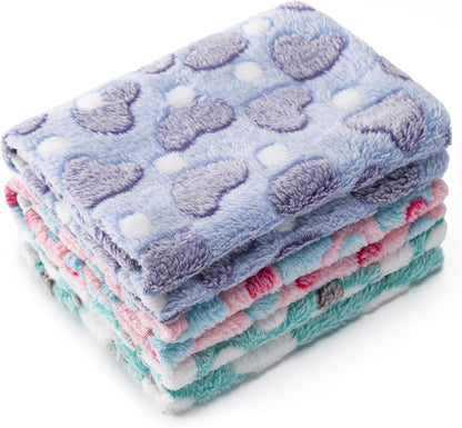 1 Pack 3 Blankets for Dog Puppy Cat (Small 23x16'', Purple, Pink, Green)