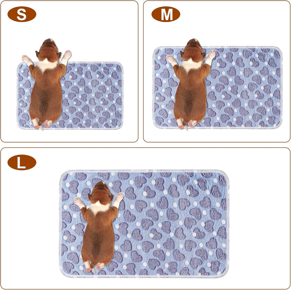 1 Pack 3 Blankets for Dog Puppy Cat (Small 23x16'', Purple, Pink, Green)