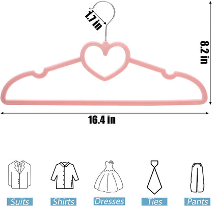 50 Pack Pink Velvet Hangers, Non-Slip Clothes Hangers with 360 Degree Rotating Hook Thin Felt Adult Hanger for Coat, Dress, Shirt, Jacket