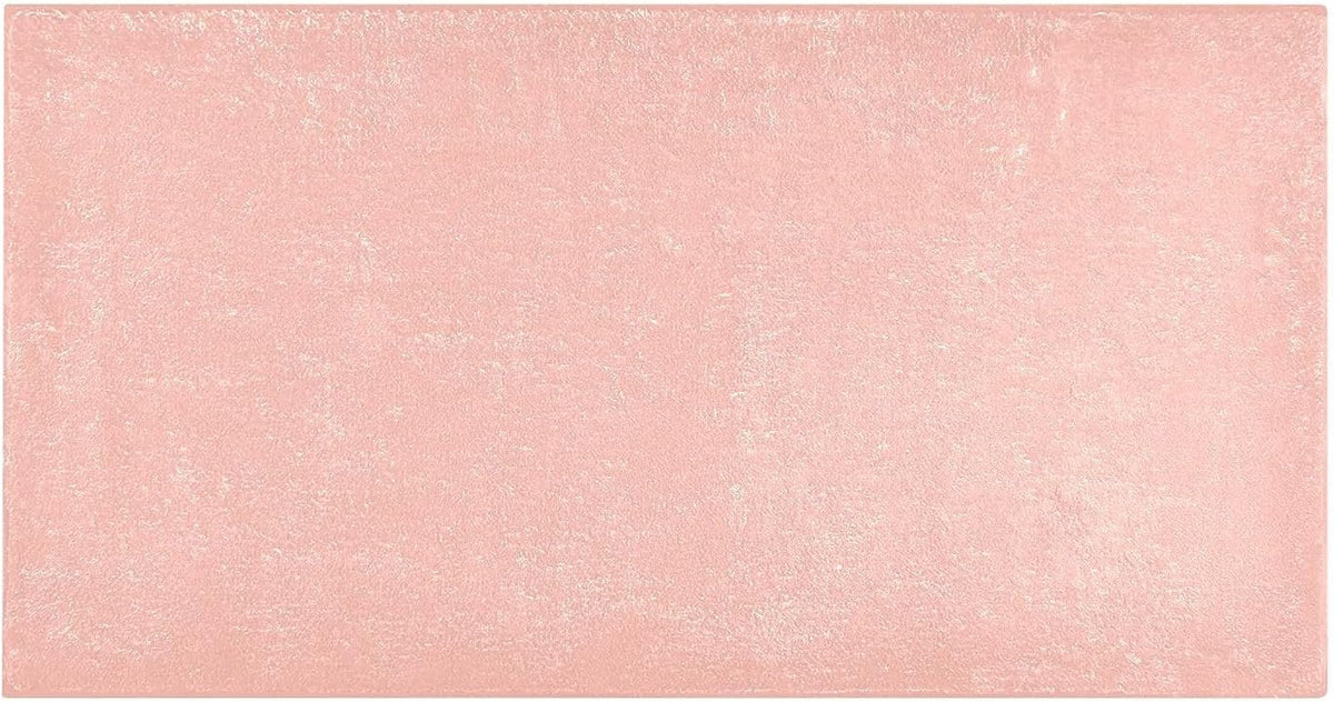 Pink Solid Color Bath Mat 39x20 Inch, Soft Absorbent Plush Rug, Non-Slip Washable Floor Mat for Bathroom Bedroom Kitchen Entryway Carpet