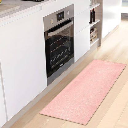 Pink Solid Color Bath Mat 39x20 Inch, Soft Absorbent Plush Rug, Non-Slip Washable Floor Mat for Bathroom Bedroom Kitchen Entryway Carpet