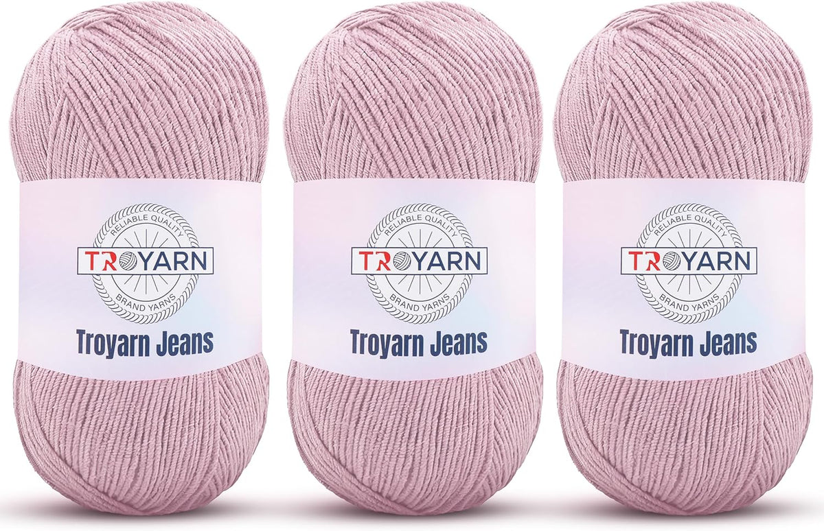 60% Cotton 40% Acrylic Crochet Bulk Yarn - Light Pink, Soft Fine/Sport Yarn for Crocheting/Knitting - Ideal for Amigurumi Dolls and Baby Garments