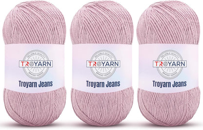 60% Cotton 40% Acrylic Crochet Bulk Yarn - Light Pink, Soft Fine/Sport Yarn for Crocheting/Knitting - Ideal for Amigurumi Dolls and Baby Garments