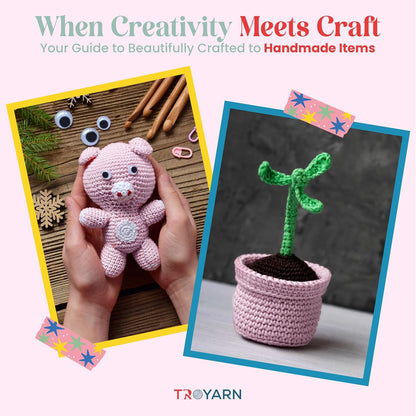 60% Cotton 40% Acrylic Crochet Bulk Yarn - Light Pink, Soft Fine/Sport Yarn for Crocheting/Knitting - Ideal for Amigurumi Dolls and Baby Garments