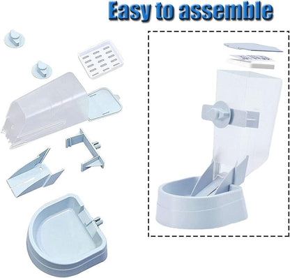 Rabbit Food Dispenser Water Bottle, Small Animal Bowls for Cage, Hanging Automatic Small Pet Water Bowl for Bunny Guinea Pig Ferret