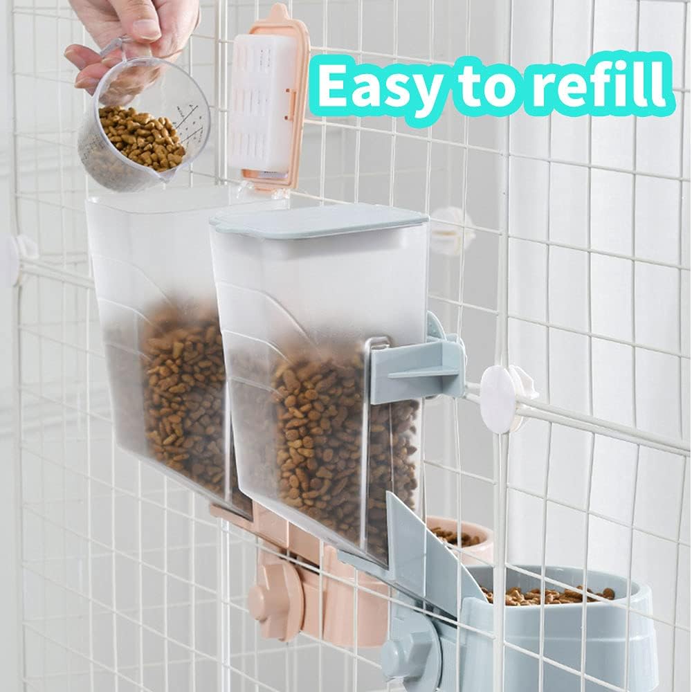 Rabbit Food Dispenser Water Bottle, Small Animal Bowls for Cage, Hanging Automatic Small Pet Water Bowl for Bunny Guinea Pig Ferret
