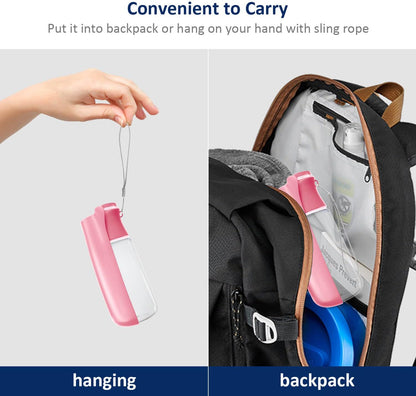 WePet Foldable Portable Dog Water Bottle Puppy Water Dispenser with Drinking Feeder, 19 OZ, High-Temperature Resistant Leak Proof for Pets Outdoor Walking, Hiking, Travel, Food Grade Plastic BPA Free