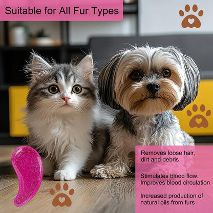 Puppy Brush, Soft Dog Brush for Grooming, Puppy Hair Remover Brush Comb, Grooming Tool for Poodles,Teddy, Yorkies, Maltese, Shih Tzu, Chihuahua, Starry Pink