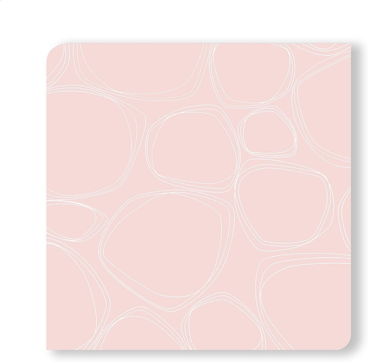 4" x 4" Silicone Square Drink Coasters, 100% Plastic Free, Protect Table from Water, Pebbles Print in Blush, Set of 4