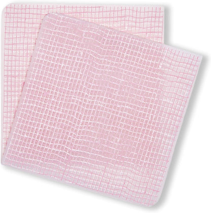 4" x 4" Silicone Square Drink Coasters, 100% Plastic Free, Protect Table from Water, Pebbles Print in Blush, Set of 4