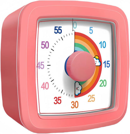 Visual Timer for Kids Adults, 60-Minute Countdown Timer for Classroom, Kitchen,Office, Pomodoro Timer Time Management Tools for Toddler ADHD(Pink)