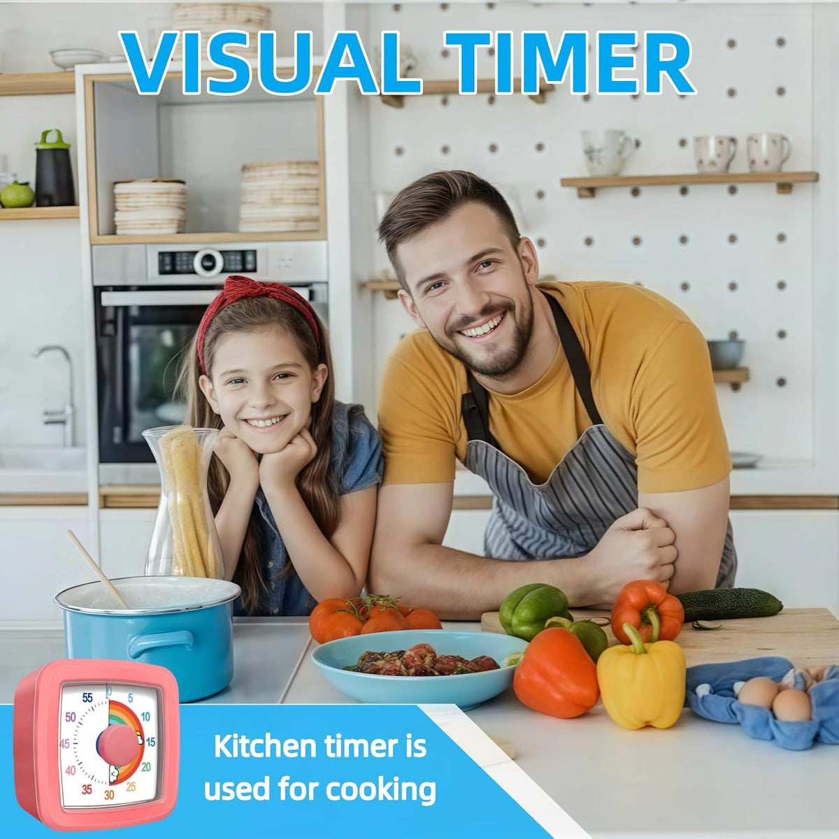 Visual Timer for Kids Adults, 60-Minute Countdown Timer for Classroom, Kitchen,Office, Pomodoro Timer Time Management Tools for Toddler ADHD(Pink)