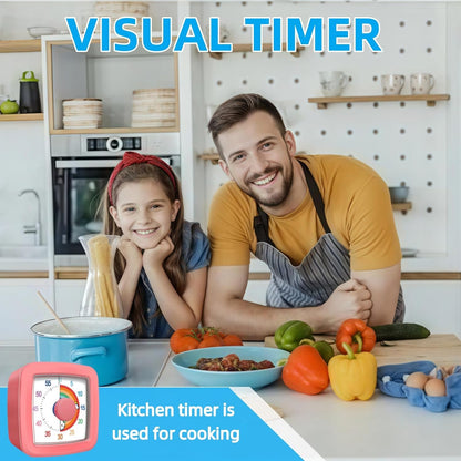Visual Timer for Kids Adults, 60-Minute Countdown Timer for Classroom, Kitchen,Office, Pomodoro Timer Time Management Tools for Toddler ADHD(Pink)