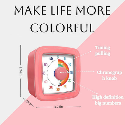Visual Timer for Kids Adults, 60-Minute Countdown Timer for Classroom, Kitchen,Office, Pomodoro Timer Time Management Tools for Toddler ADHD(Pink)