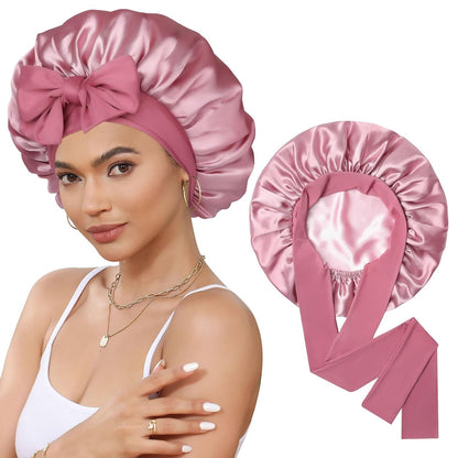 Double Layer Satin Bonnet for Sleeping, Hair Bonnet for Curly Hair