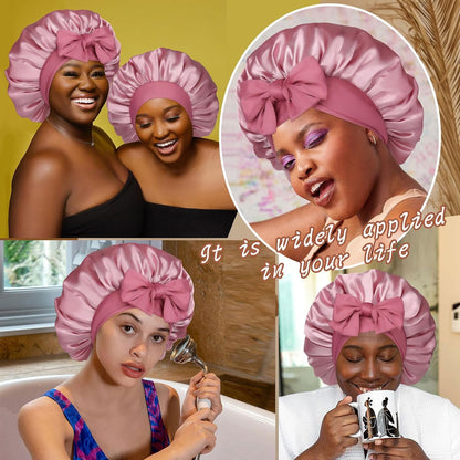 Double Layer Satin Bonnet for Sleeping, Hair Bonnet for Curly Hair