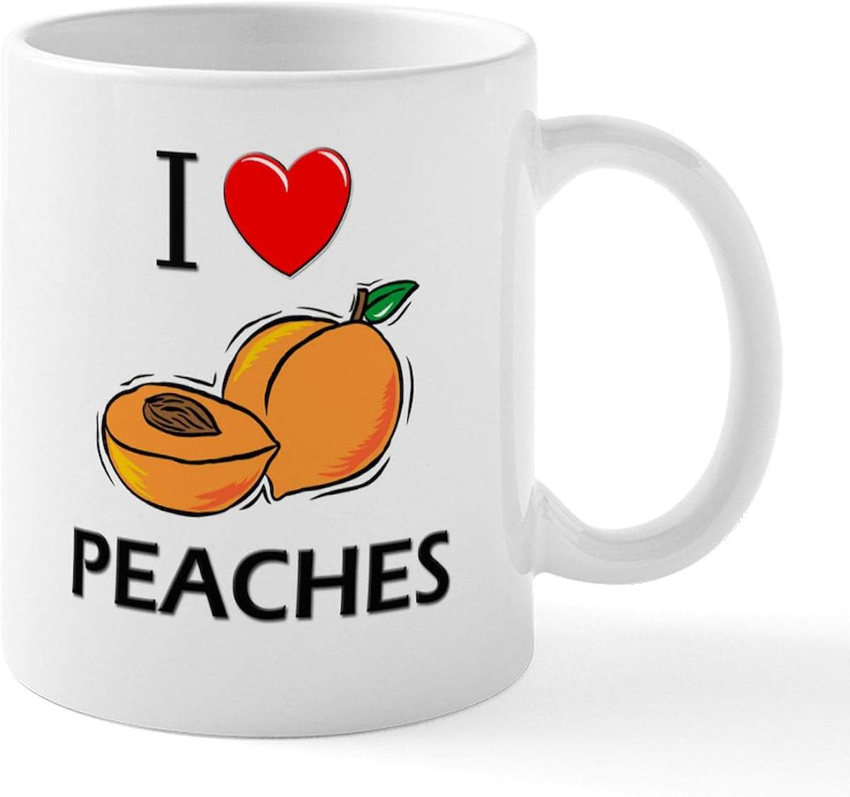 I Love Peaches Mug 11 oz (325 ml) Ceramic Coffee Mug