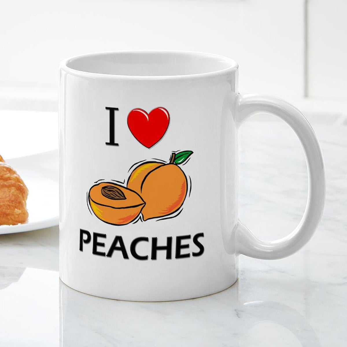 I Love Peaches Mug 11 oz (325 ml) Ceramic Coffee Mug