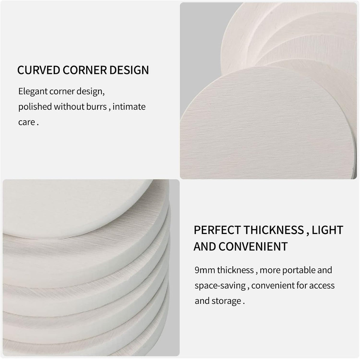 Light Pink Bow Round Drink Coasters Absorbent Coaster Set for Coffee Table Suitable for Kinds of Cups Home Decor 1 Piece