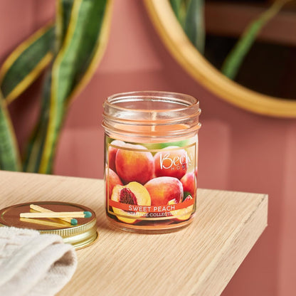 8oz Peach Scented Candle, Soy Aromatherapy Candle
