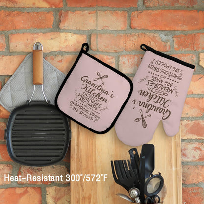 Grandma's Kitchen Oven Mitts and Pot Holders Sets, Grandma Oven Mittens - Kitchen Decor, Gifts for Gigi, Nana, Mimi, Mother's Day, Birthday